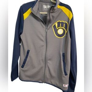 Milwaukee Brewers zip up Jacket size medium Uni sex